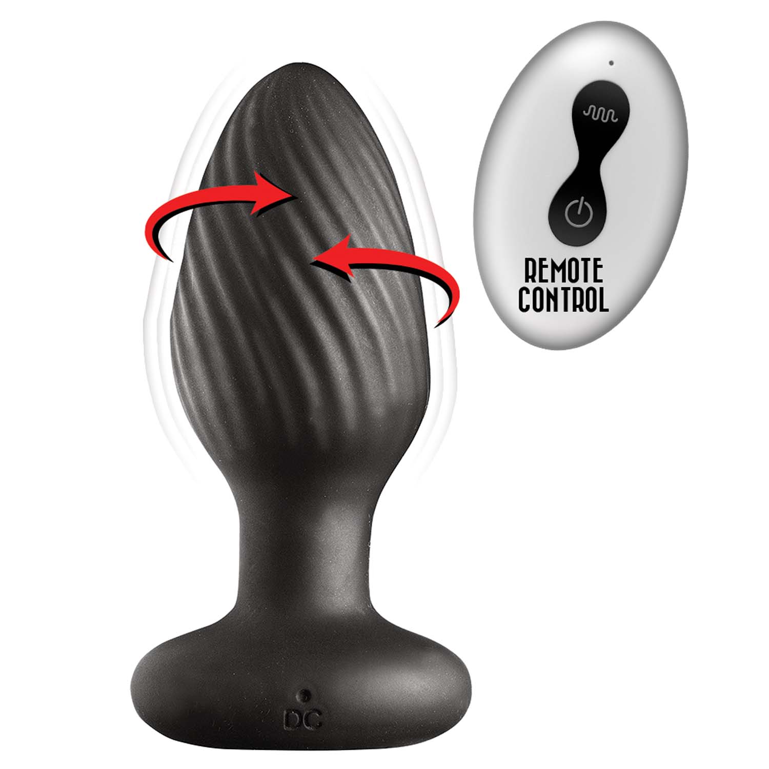 Ass Sation Remote Vibrating Rotating Anal Plug Black Nasstoys